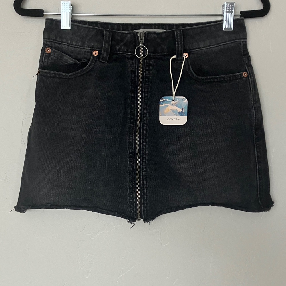 We The Free Charcoal Zipper Mini Skirt